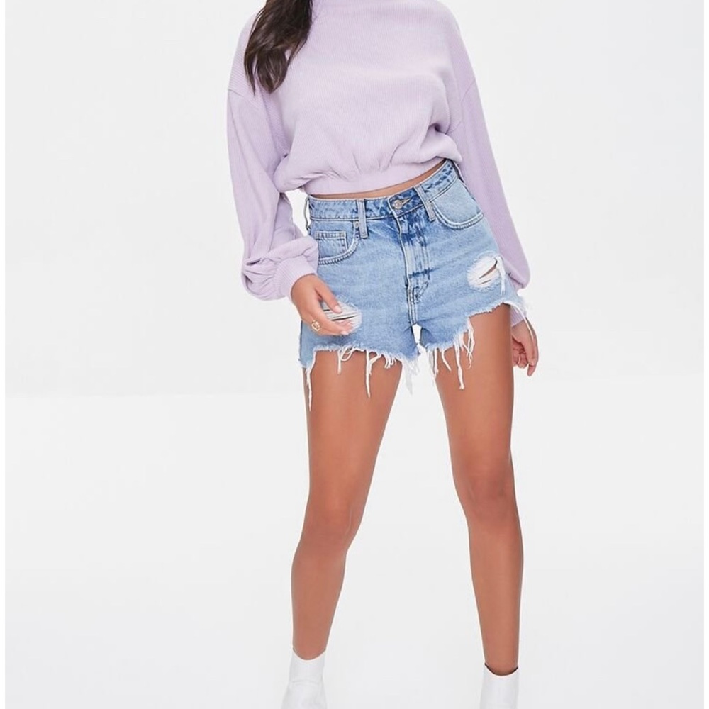 Ribbed Mock Neck Crop Top - Picture 2 of 4